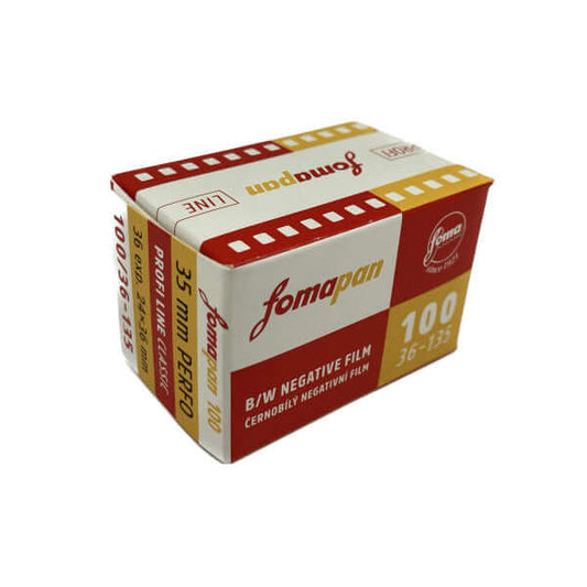 FOMAPAN Retro BW 100 ISO 35mm Film 36 Exp - Limited Edition packaging for black and white photography.