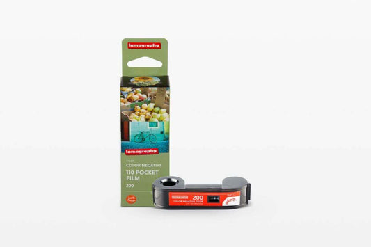 Lomography Color Tiger 110 color negative film pack with vibrant design, 200 ISO and 24 exposures for urban photography.
