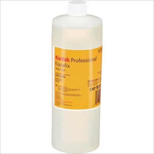 Kodak Professional Kodafix fixer liquid bottle, 1 quart, for films and papers, made in USA.