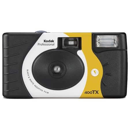 Kodak Professional BW Disposable Film Camera with 400TX film, ideal for black and white photography, compact design.