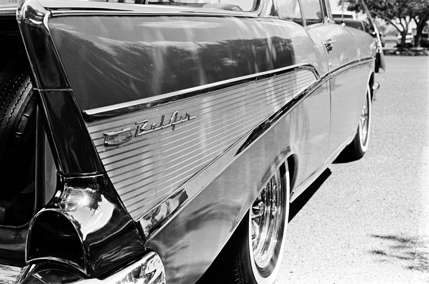 Kodak TRI-X photograph of a vintage Chevy Belair shot on Leica M3