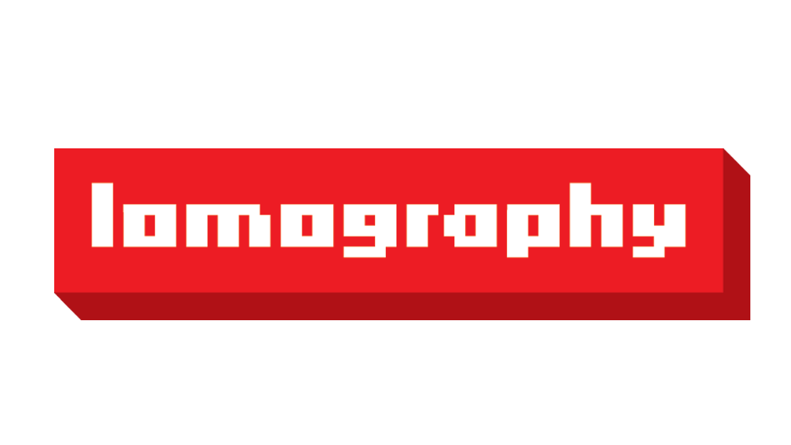 Lomography Films logo in bold red with white text