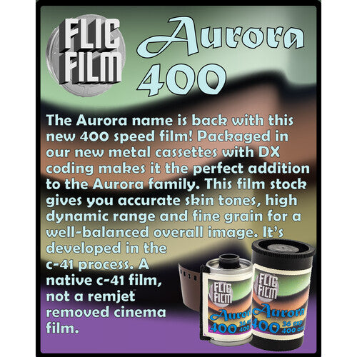 Flic Film Aurora 400 Color Negative 35x36 Película