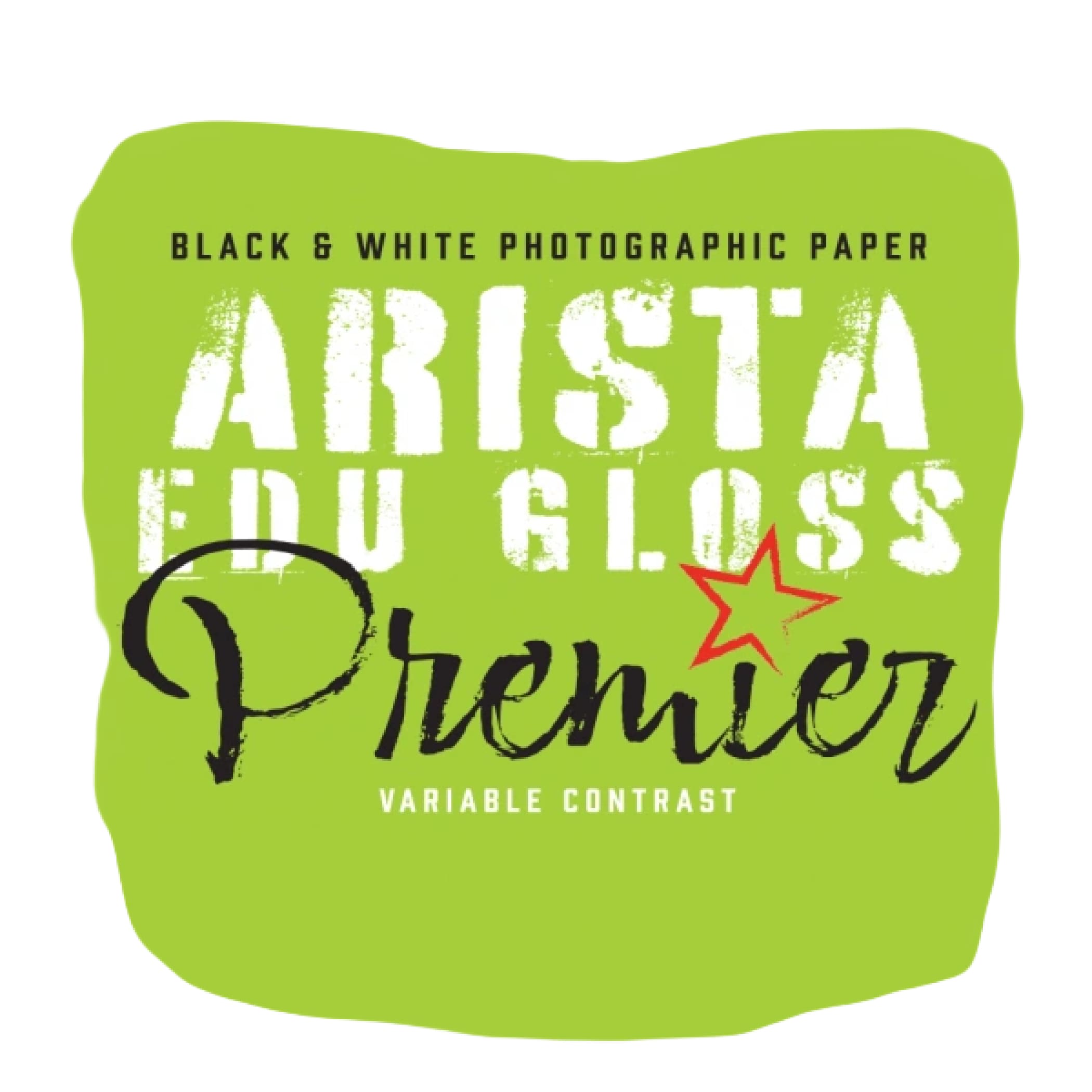 Arista premier edu gloss black and white photographic paper with variable contrast.