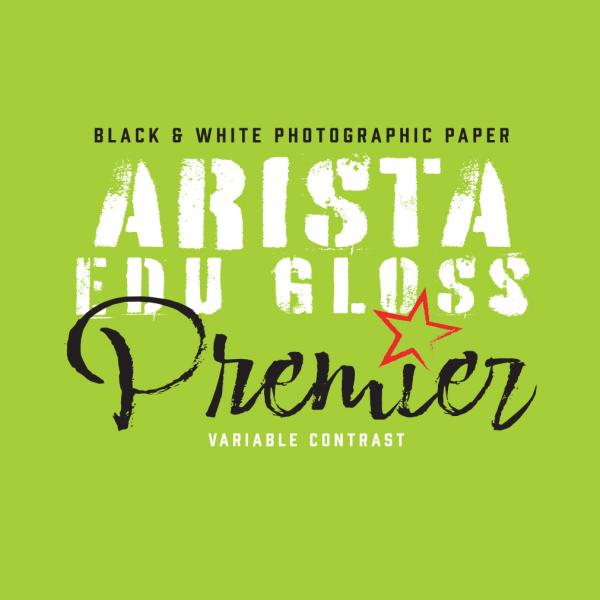 Arista EDU Premier VC RC Gloss 8x10 BW Photography Paper 25 Sheets on a vibrant green background