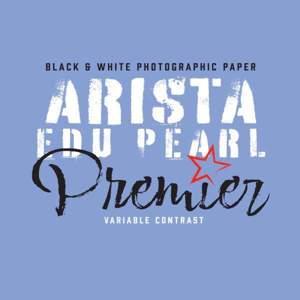 Arista EDU Premier VC RC Pearl 8x10 BW Photography Paper 25 Sheets packaging with logo and variable contrast details.