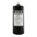Black plastic bottle with white cap and label reading ’premium arista archival hypo wash.’