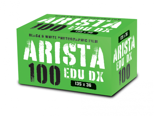 Box of ARISTA.EDU 100 DX Coded BW 35mm Film, 36 Exposures