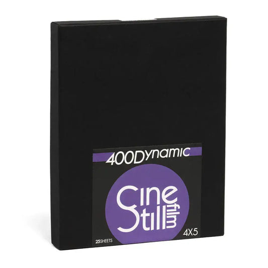CineStill 400D C41 Large Format 4x5 sheet film pack with 25 sheets for film photography.