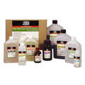 Jobo #9220 e-6 color positive developing kit, featuring a variety of bottles with labeled solutions in clear and dark containers.