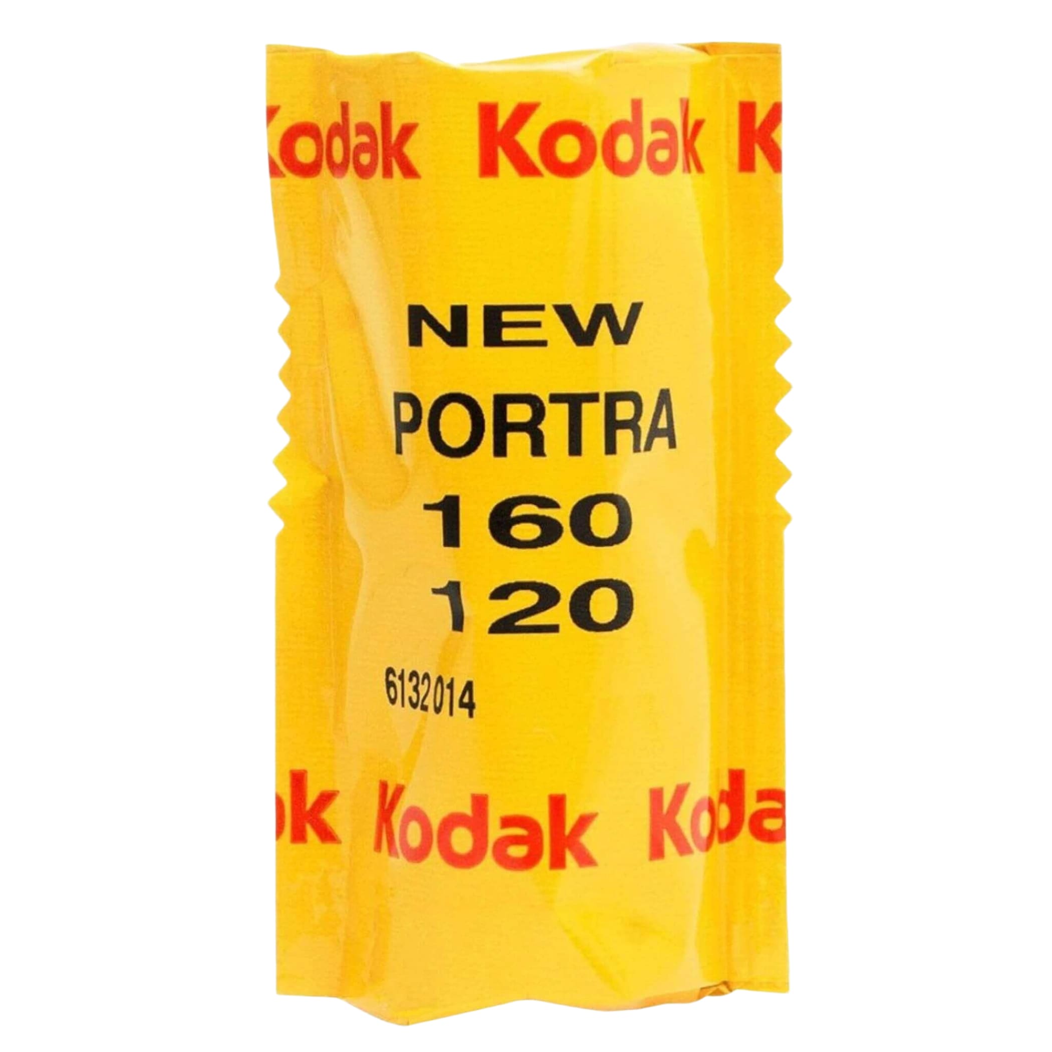 Yellow kodak portra 160/120 film pack with red and black text.