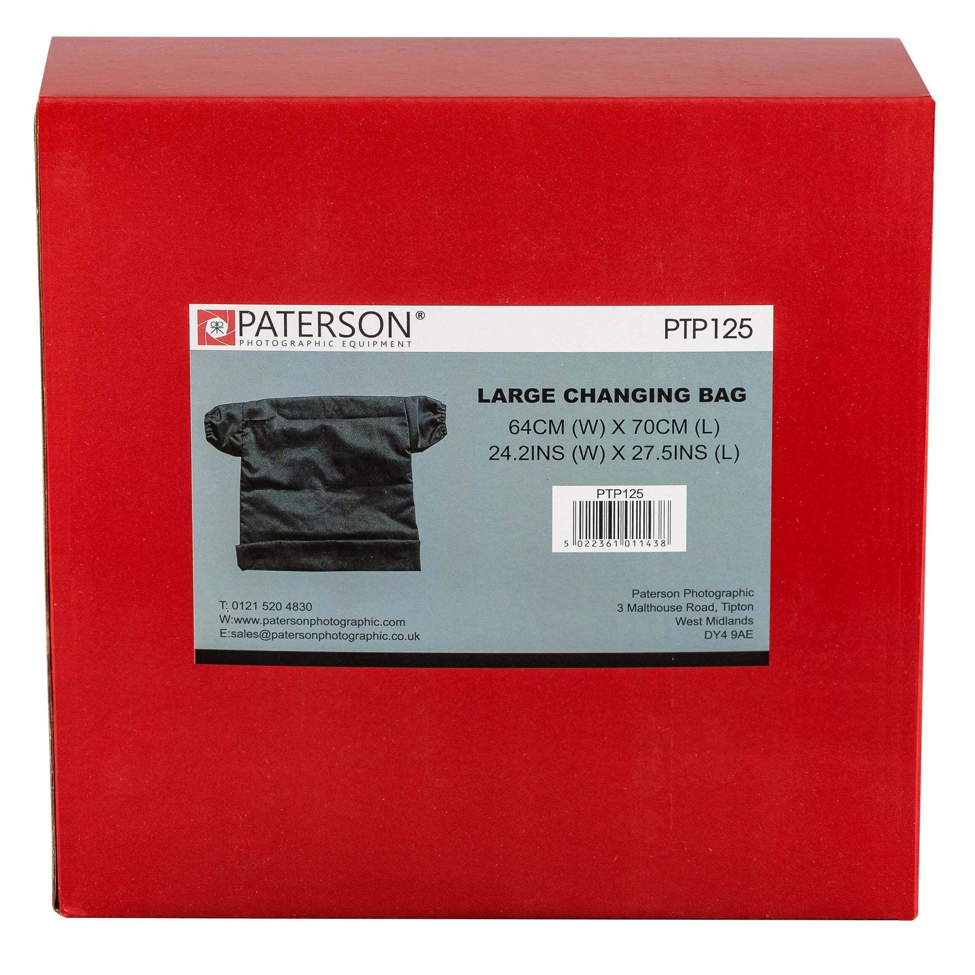 Paterson PTP-125 Dark Change Bag Large, portable light-tight bag for film photography, dimensions 24.2in x 27.5in.