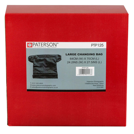 Paterson PTP-125 Dark Change Bag Large, portable light-tight bag for film photography, dimensions 24.2in x 27.5in.
