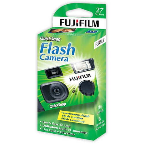 Fujifilm QuickSnap Flash Camera with 27 exposures in green packaging