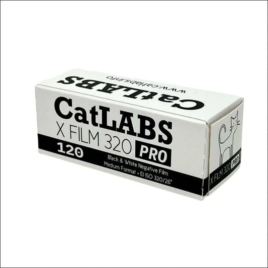 CatLABS X Film 320 Pro box for black and white negative film, ISO 320, medium format 120 film.