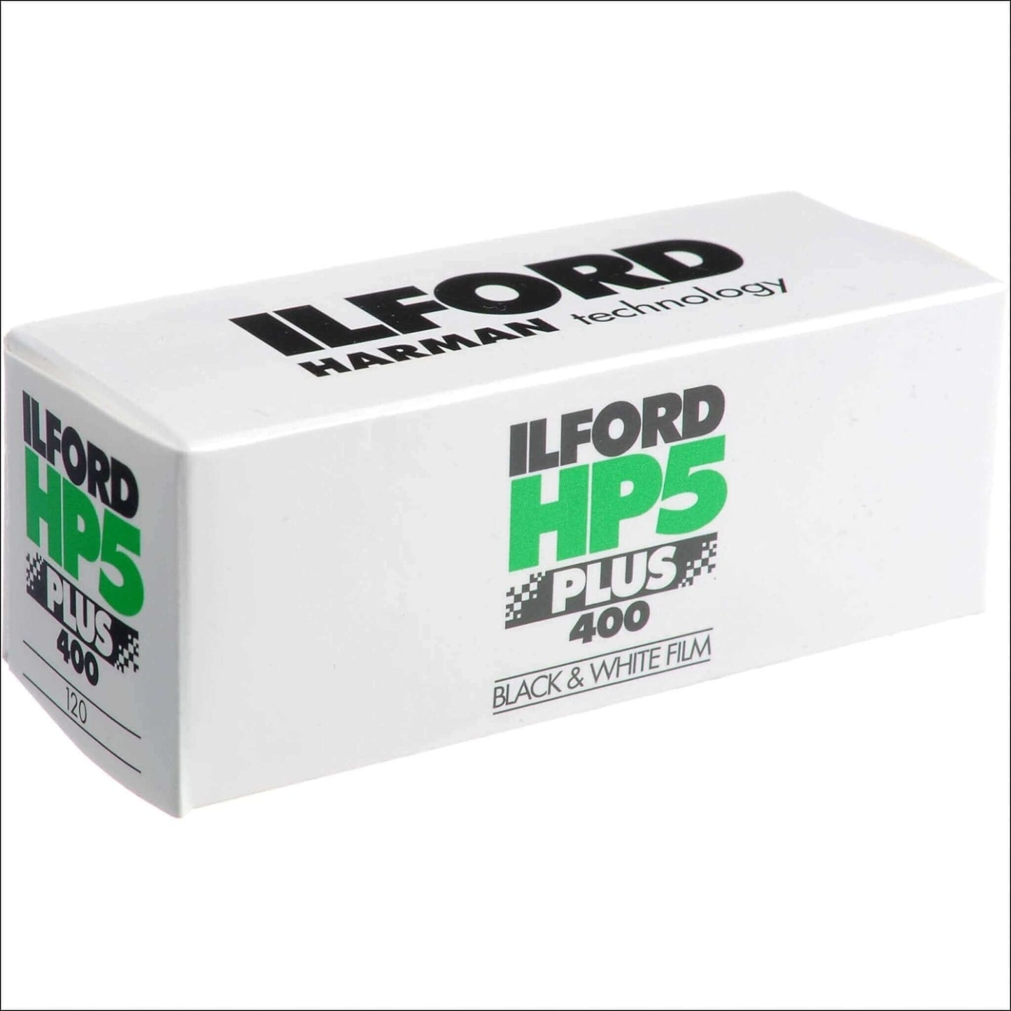 Ilford HP5 Plus 400 Black and White Film box packaging