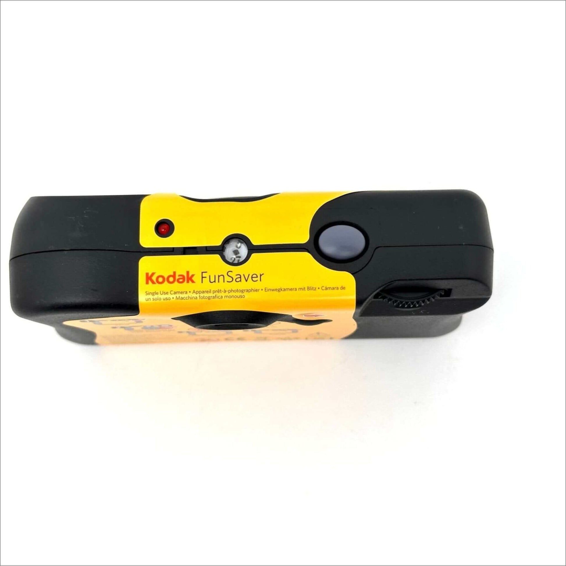 Kodak Fun Saver disposable camera top view showcasing features and design for vibrant outdoor photography