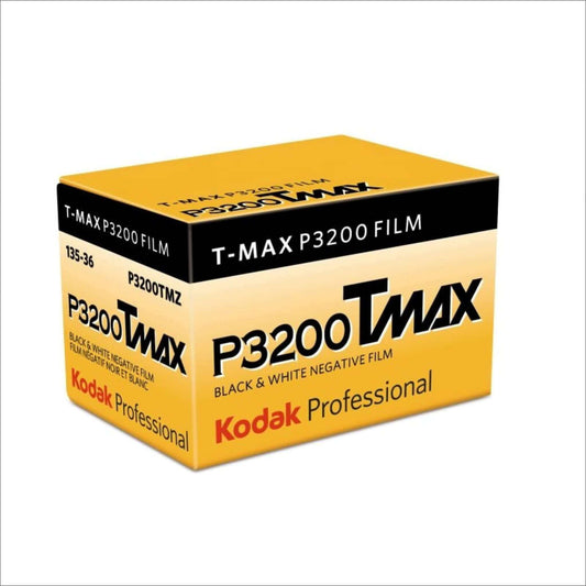 Kodak Professional P3200 TMax black and white negative film package, 135-36, T-MAX P3200, for high-contrast photography.