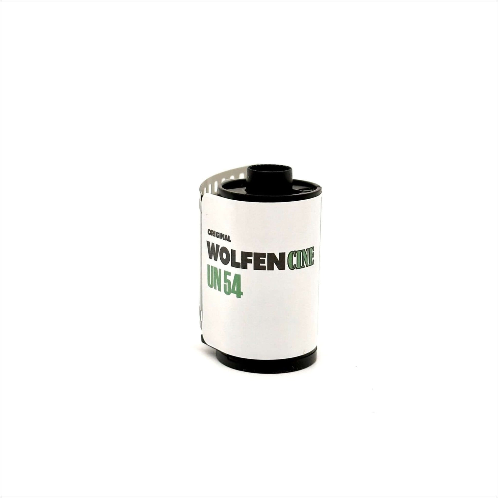 ORWO Wolfen UN54 100ISO 35mm black and white film roll, perfect for cinematic photography.