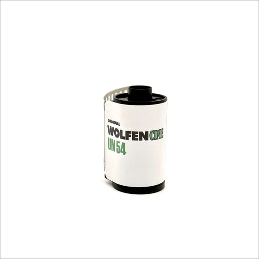 ORWO Wolfen UN54 100ISO 35mm black and white film roll, perfect for cinematic photography.
