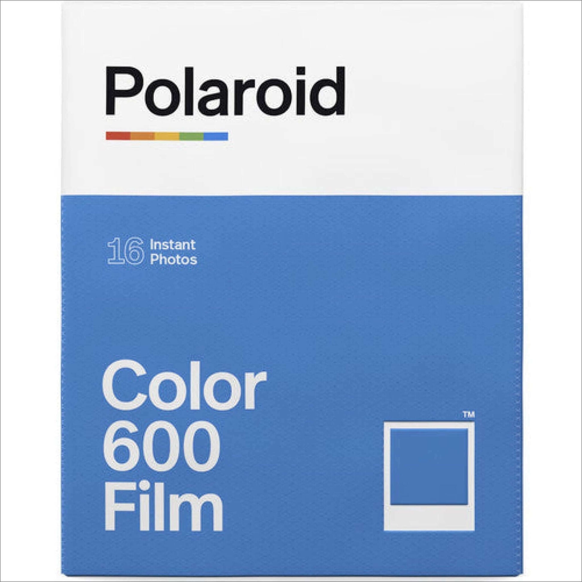 Polaroid Color 600 Instant Film Double Pack for 16 exposures, iconic white frame, perfect for instant photography.