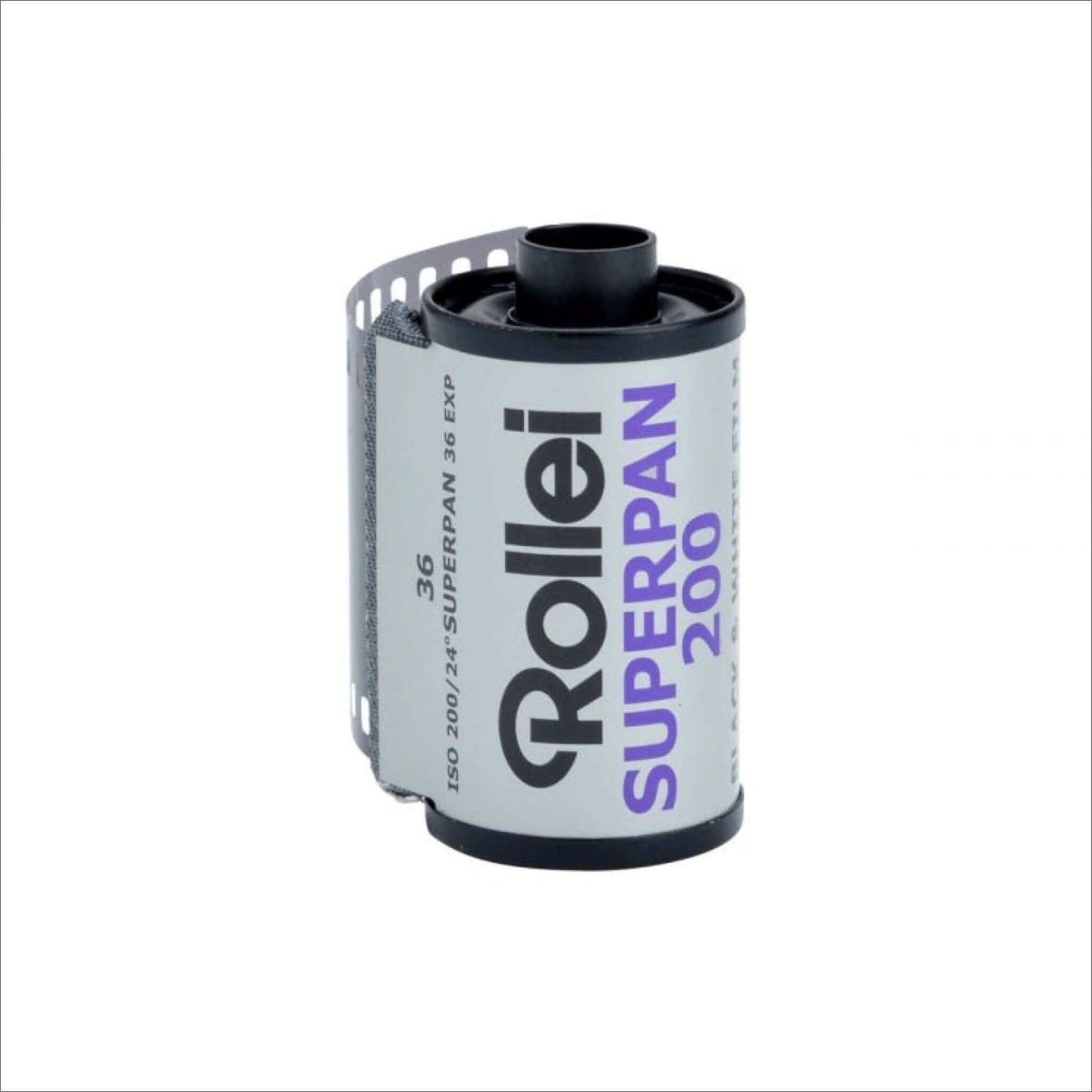 Rollei Superpan 200 black and white film roll for 35mm cameras