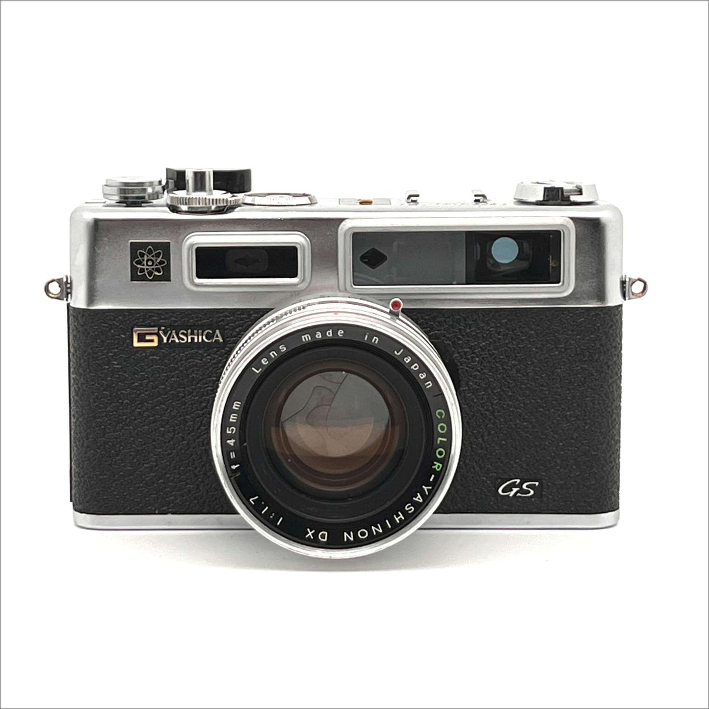 Yashica Electro 35 GS 35mm used rangefinder film camera with 45mm lens, ideal for beginners.